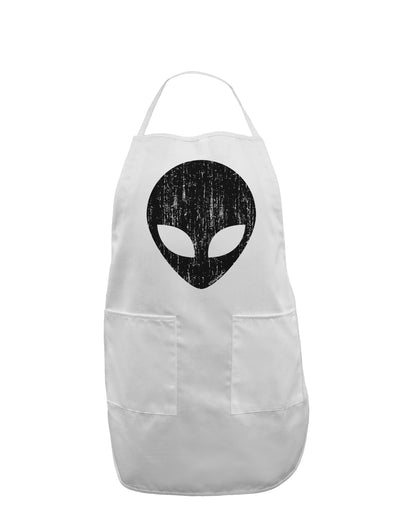 Extraterrestrial Face - Alien Distressed Adult Apron by TooLoud-Bib Apron-TooLoud-White-One-Size-Davson Sales