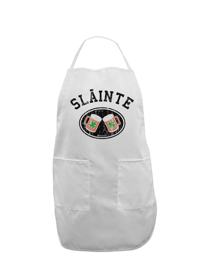 Slainte - St. Patrick's Day Irish Cheers Adult Apron by TooLoud-Bib Apron-TooLoud-White-One-Size-Davson Sales