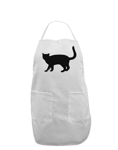 Cat Silhouette Design Adult Apron by TooLoud-Bib Apron-TooLoud-White-One-Size-Davson Sales