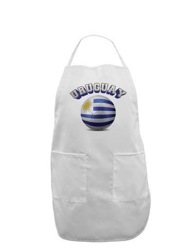 Soccer Ball Flag - Uruguay Adult Apron-Bib Apron-TooLoud-White-One-Size-Davson Sales