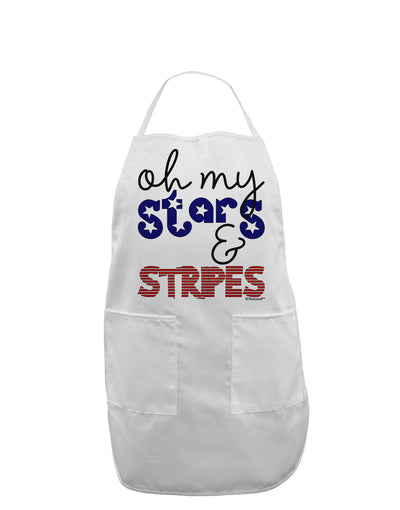 Oh My Stars and Stripes - Patriotic Design Adult Apron-Bib Apron-TooLoud-White-One-Size-Davson Sales