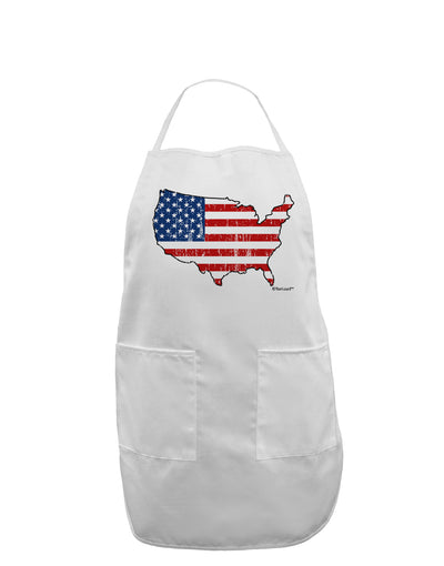 United States Cutout - American Flag Distressed Adult Apron by TooLoud-Bib Apron-TooLoud-White-One-Size-Davson Sales