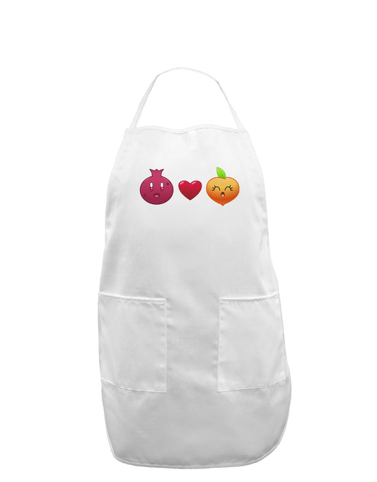Pomegranate Heart Peach Adult Apron-Bib Apron-TooLoud-White-One-Size-Davson Sales