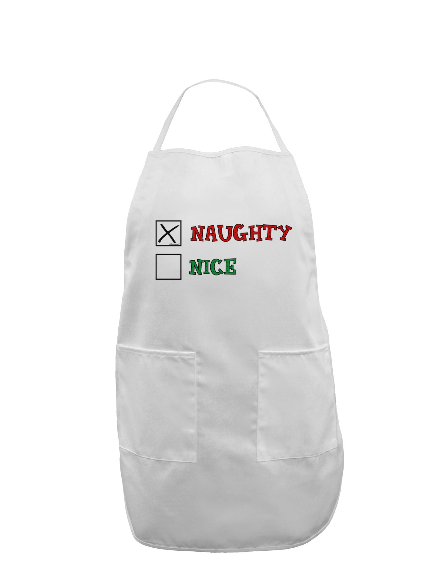 Naughty or Nice Christmas - Naughty Adult Apron-Bib Apron-TooLoud-White-One-Size-Davson Sales