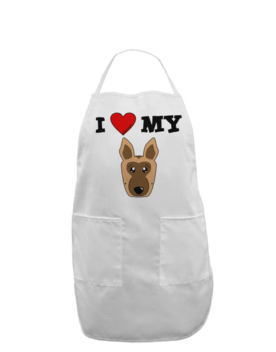 I Heart My - Cute German Shepherd Dog Adult Apron by TooLoud-Bib Apron-TooLoud-White-One-Size-Davson Sales