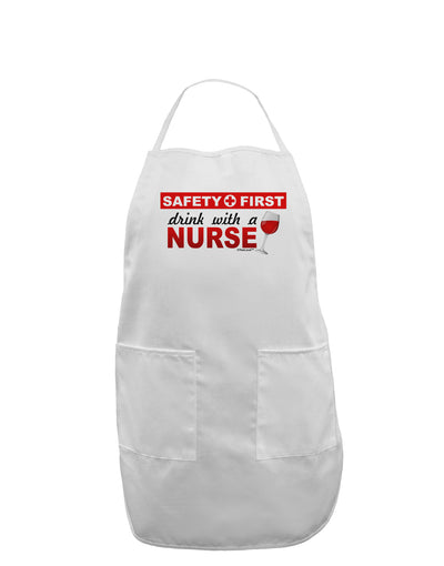 Drink With A Nurse Adult Apron-Bib Apron-TooLoud-White-One-Size-Davson Sales