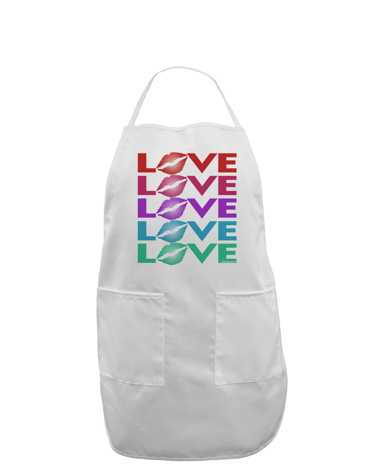 Colorful Love Kisses Adult Apron-Bib Apron-TooLoud-White-One-Size-Davson Sales