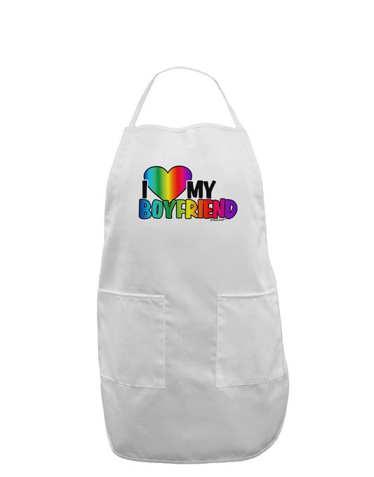 I Heart My Boyfriend - Rainbow Adult Apron-Bib Apron-TooLoud-White-One-Size-Davson Sales