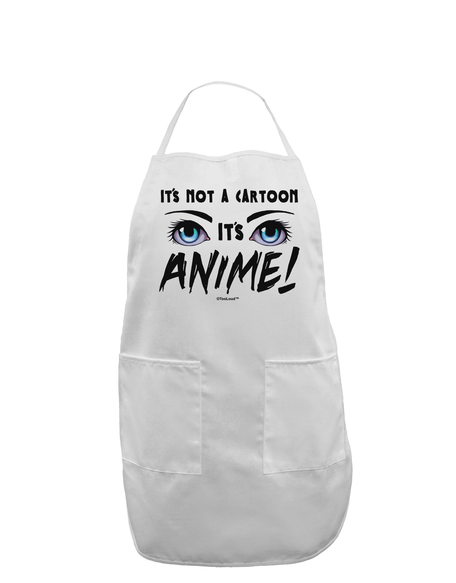 Not A Cartoon Eyes Blue Adult Apron-Bib Apron-TooLoud-White-One-Size-Davson Sales