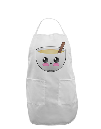 Cute Egg Nog Design - Adult Apron by TooLoud-Bib Apron-TooLoud-White-One-Size-Davson Sales