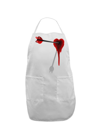 Cupid's Arrow Heart Shot Wound Adult Apron-Bib Apron-TooLoud-White-One-Size-Davson Sales