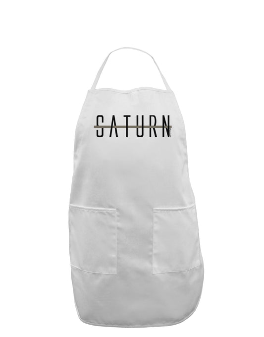 Planet Saturn Text Only Adult Apron-Bib Apron-TooLoud-White-One-Size-Davson Sales
