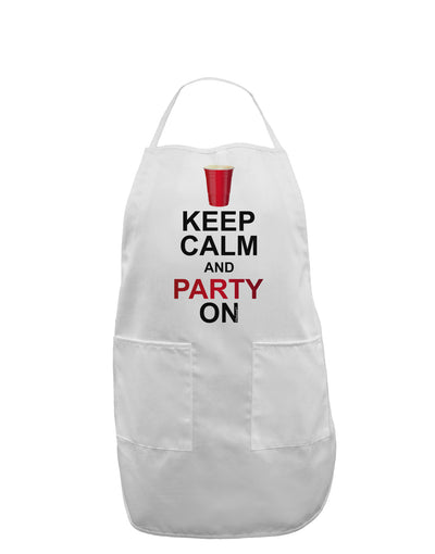 Keep Calm - Party Beer Adult Apron-Bib Apron-TooLoud-White-One-Size-Davson Sales