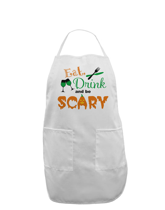 Eat Drink Scary Green Adult Apron-Bib Apron-TooLoud-White-One-Size-Davson Sales