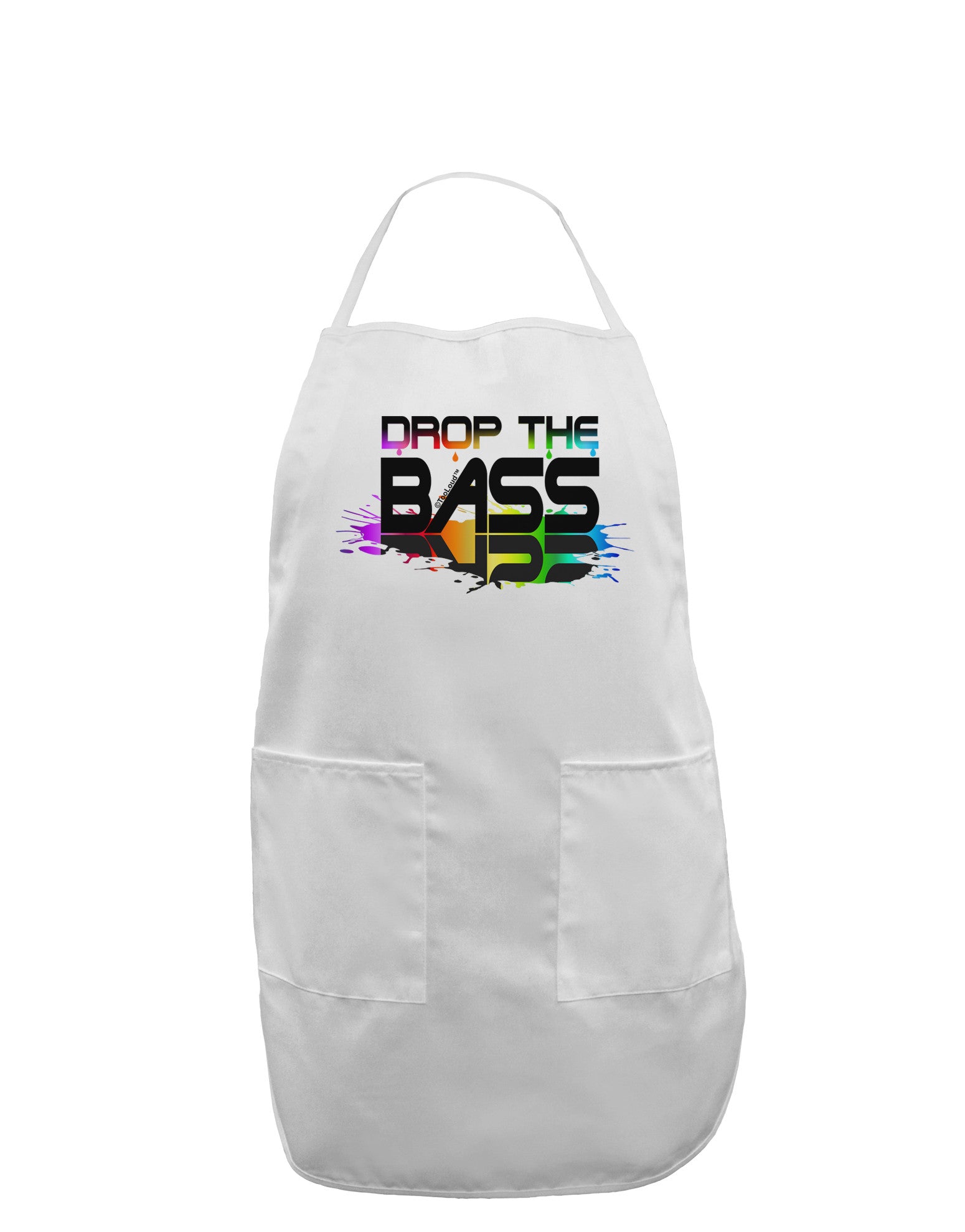 Paint Drop The Bass Adult Apron-Bib Apron-TooLoud-White-One-Size-Davson Sales