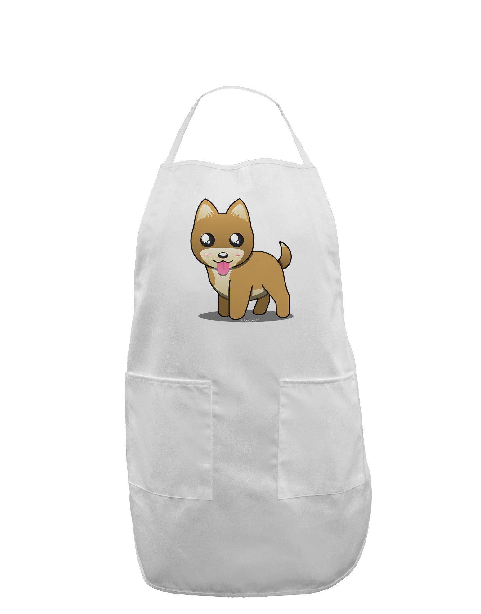Kawaii Standing Puppy Adult Apron-Bib Apron-TooLoud-White-One-Size-Davson Sales