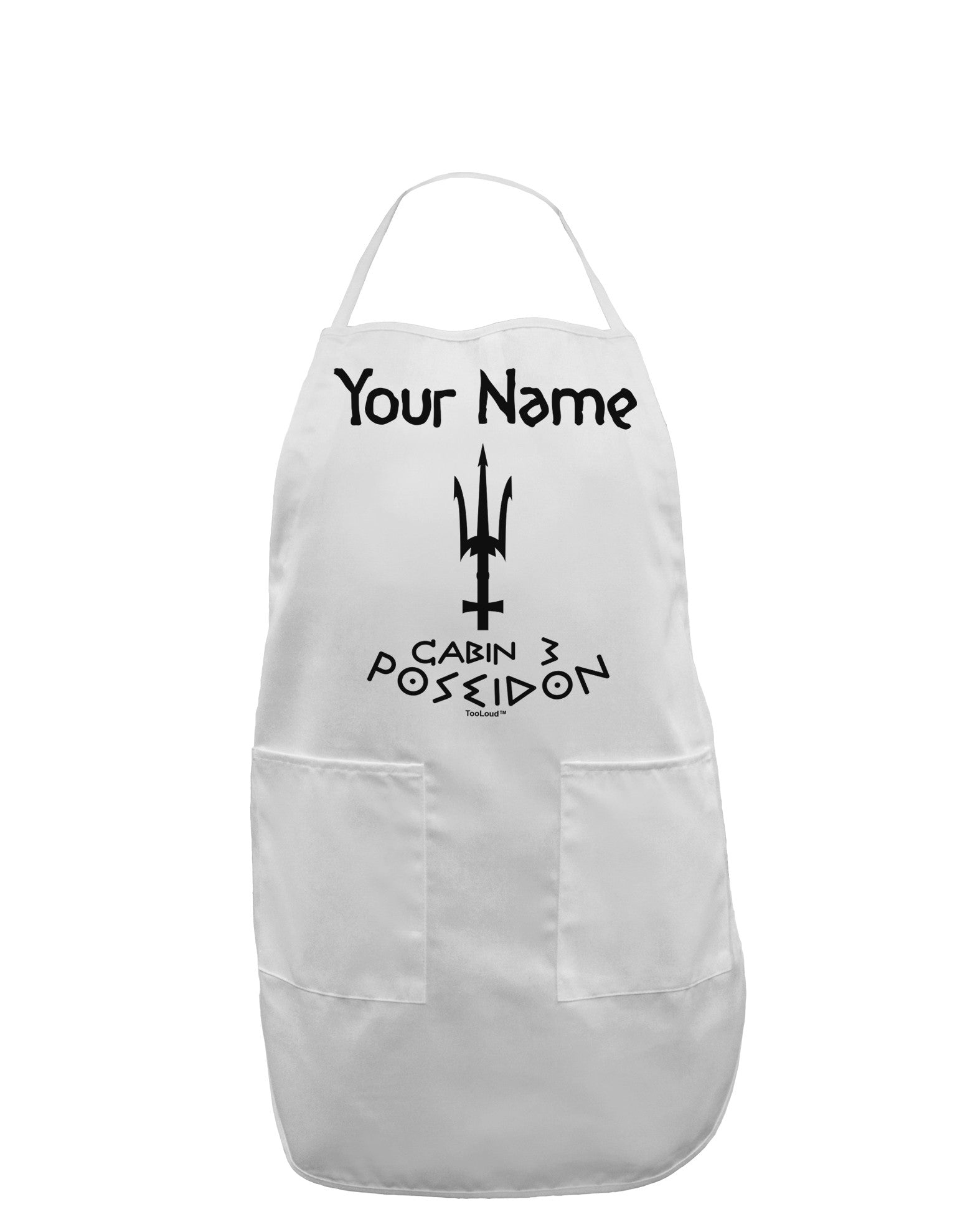 Personalized Cabin 3 Poseidon Adult Apron-Bib Apron-TooLoud-White-One-Size-Davson Sales