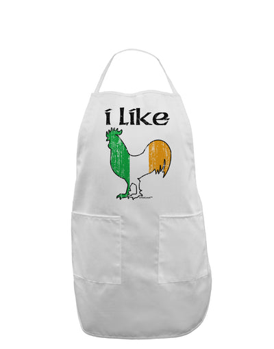 I Like Irish Rooster Silhouette Adult Apron by TooLoud-Bib Apron-TooLoud-White-One-Size-Davson Sales