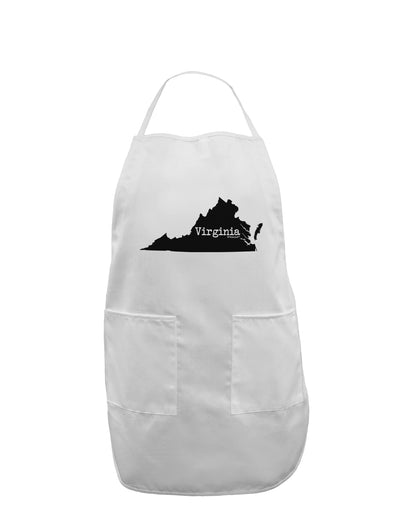 Virginia - United States Shape Adult Apron by TooLoud-Bib Apron-TooLoud-White-One-Size-Davson Sales