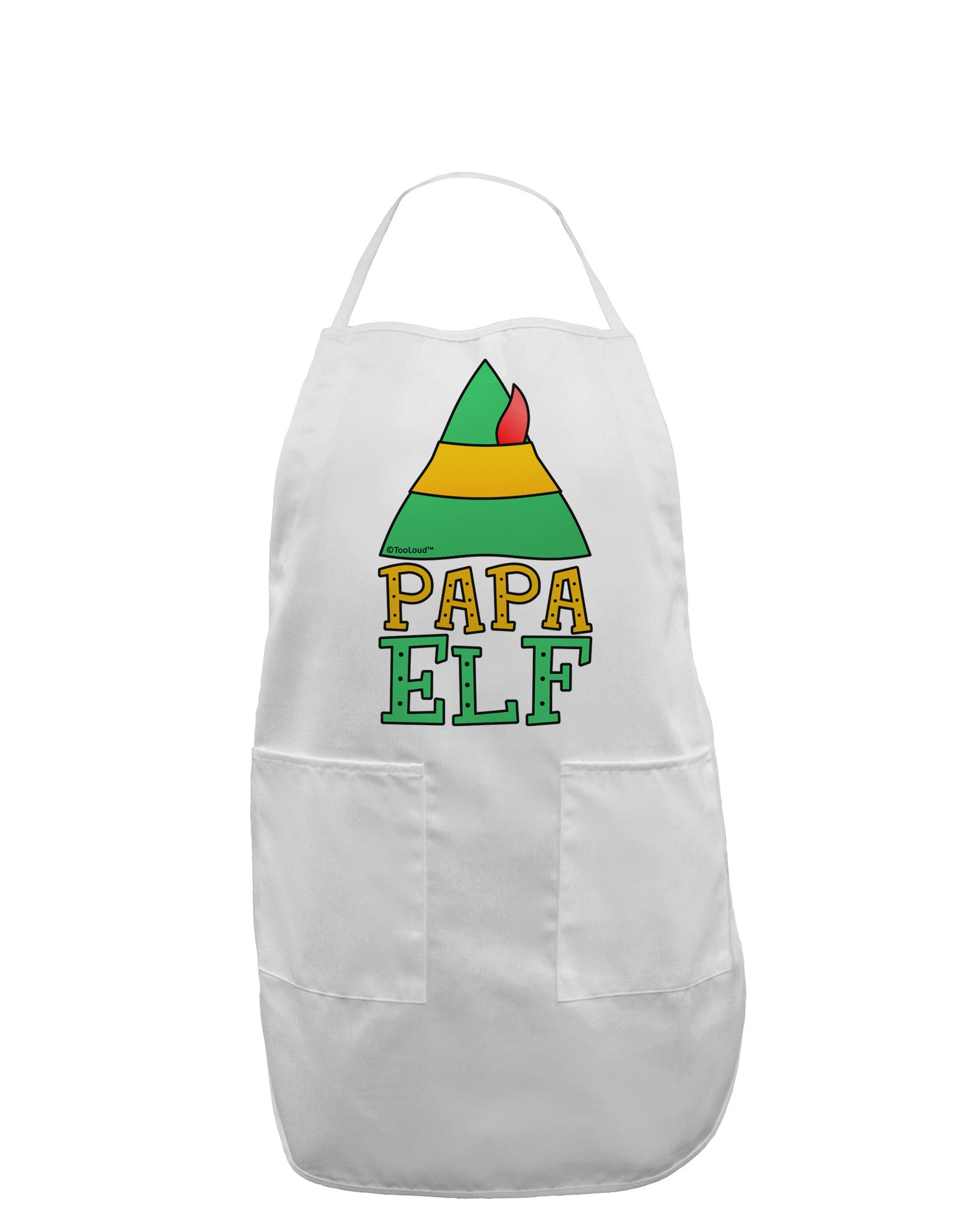 Matching Christmas Design - Elf Family - Papa Elf Adult Apron-Bib Apron-TooLoud-White-One-Size-Davson Sales