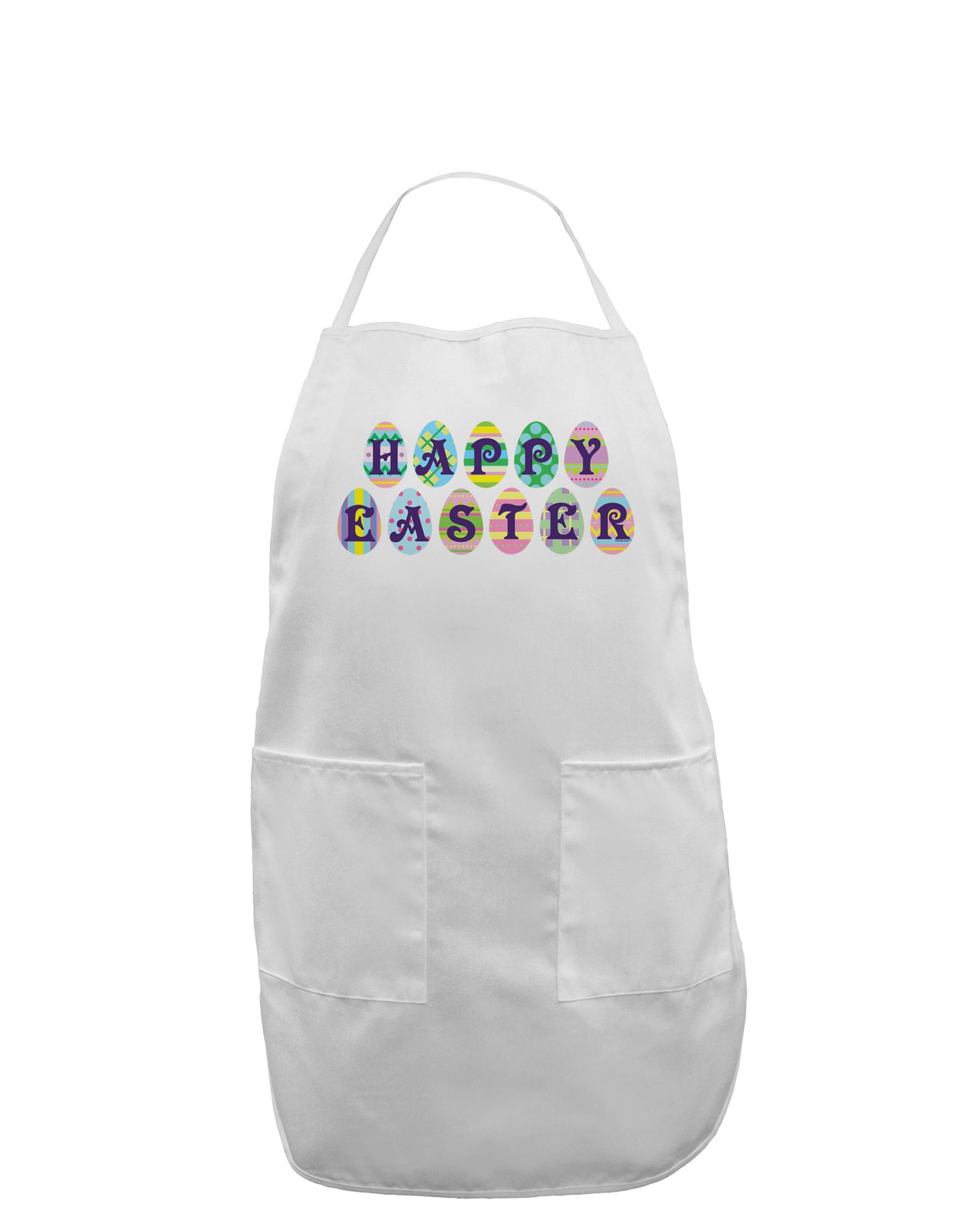 Easter Eggs Happy Easter Adult Apron-Bib Apron-TooLoud-White-One-Size-Davson Sales