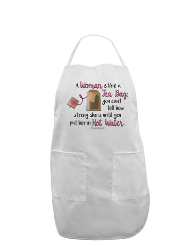 Woman Like A Tea Bag Eleanor R Adult Apron-Bib Apron-TooLoud-White-One-Size-Davson Sales