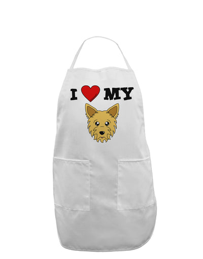 I Heart My - Cute Yorkshire Terrier Yorkie Dog Adult Apron by TooLoud-Bib Apron-TooLoud-White-One-Size-Davson Sales