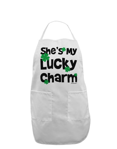 She's My Lucky Charm - Matching Couples Design Adult Apron by TooLoud-Bib Apron-TooLoud-White-One-Size-Davson Sales