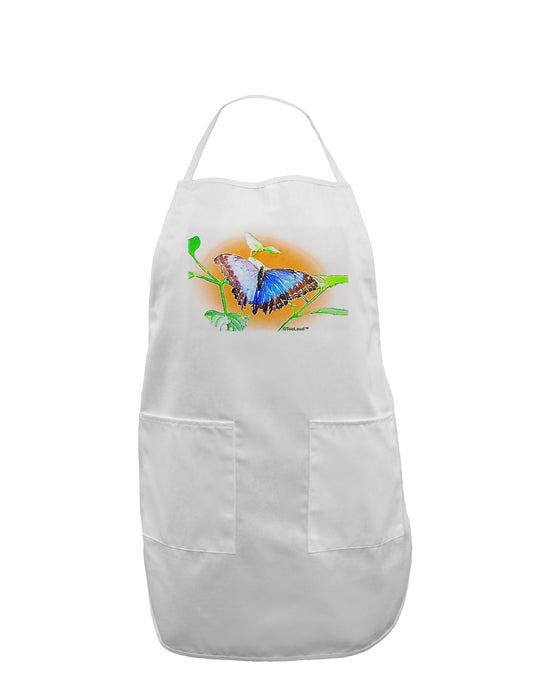 Blue Watercolor Butterfly Adult Apron-Bib Apron-TooLoud-White-One-Size-Davson Sales