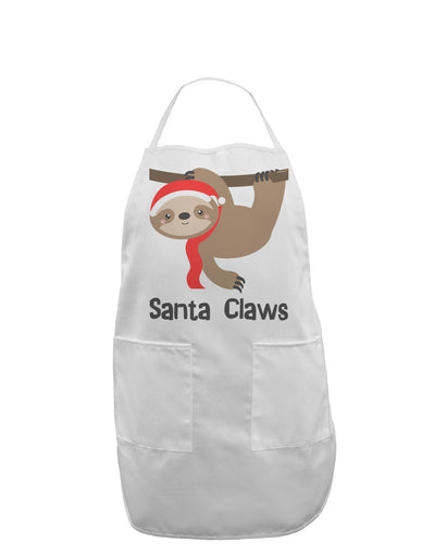 Cute Christmas Sloth - Santa Claws Adult Apron by TooLoud-Bib Apron-TooLoud-White-One-Size-Davson Sales