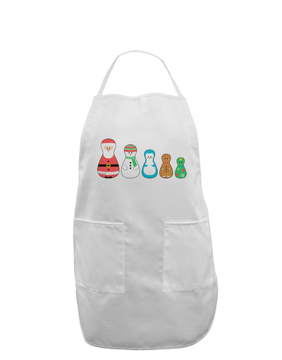 Cute Christmas Matryoshka Nesting Dolls Adult Apron-Bib Apron-TooLoud-White-One-Size-Davson Sales