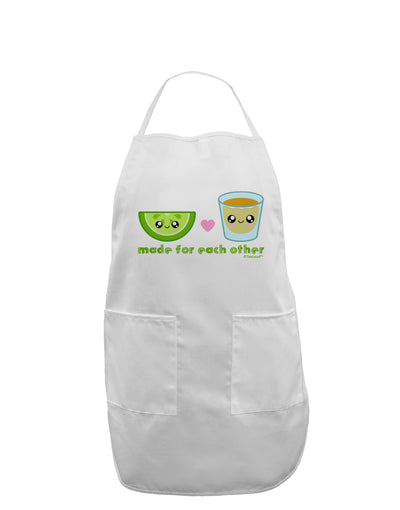 Cute Tequila Shot and Lime - Made For Each Other Adult Apron by TooLoud-Bib Apron-TooLoud-White-One-Size-Davson Sales