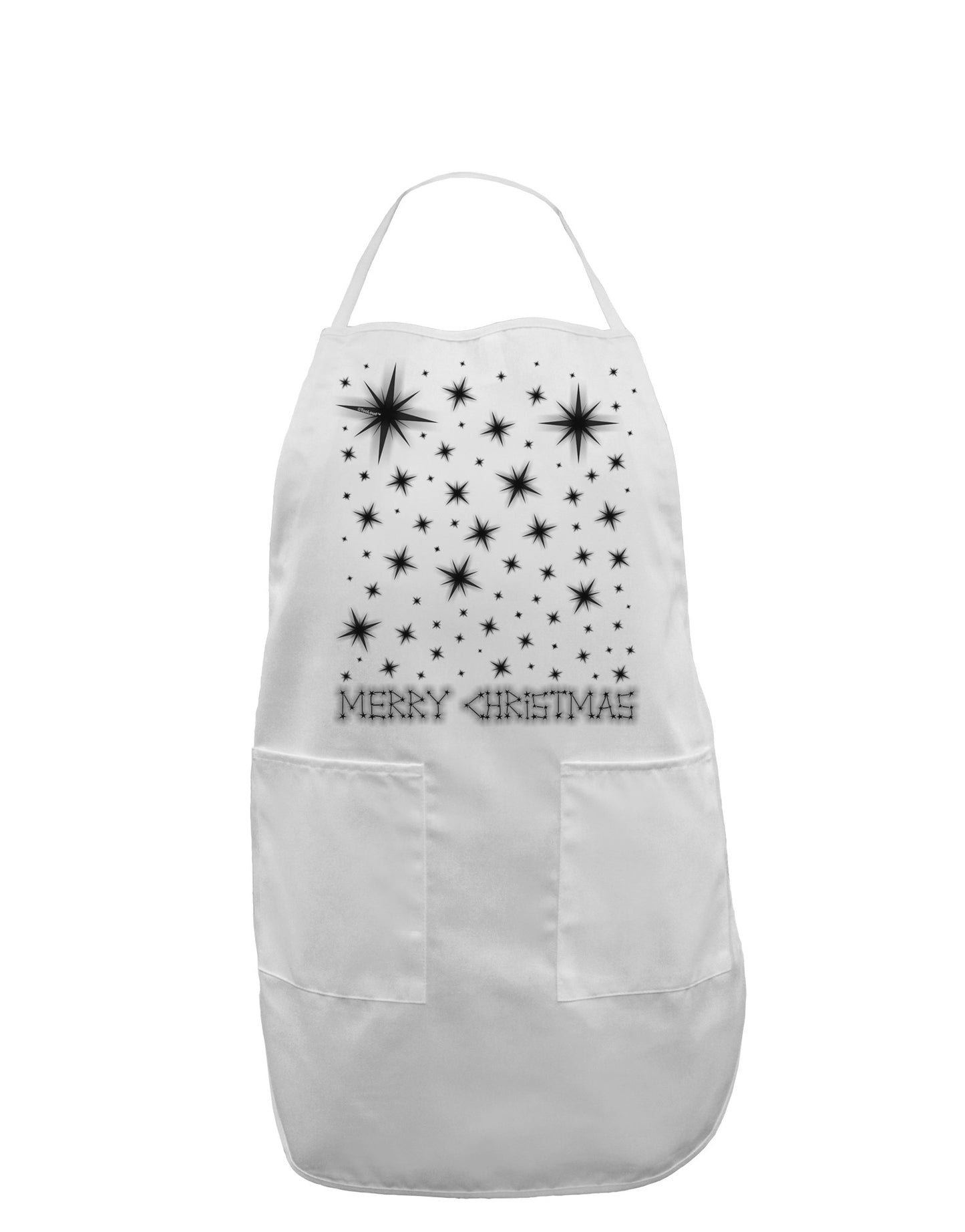 Merry Christmas Shining Night Stars Adult Apron-Bib Apron-TooLoud-White-One-Size-Davson Sales