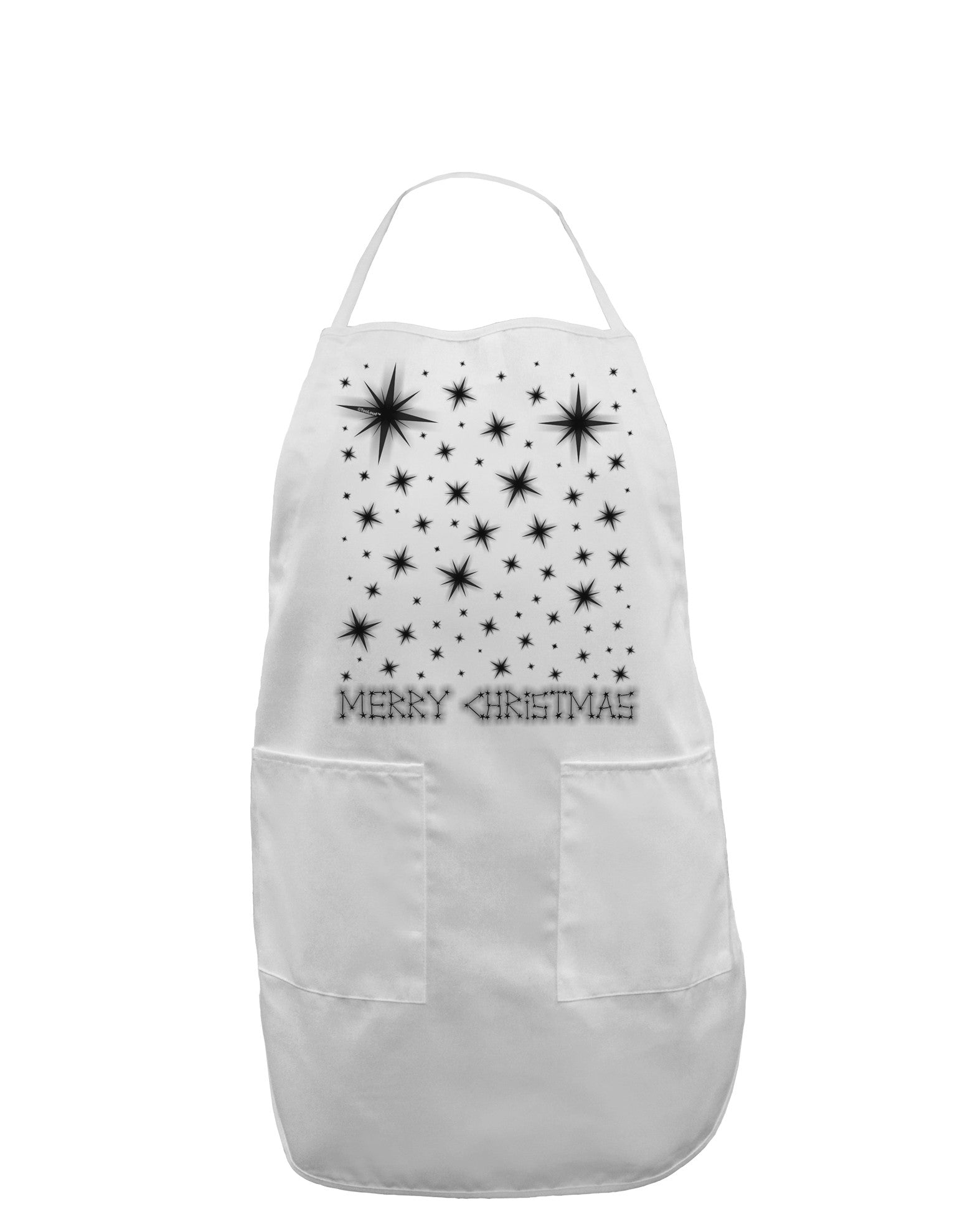 Merry Christmas Shining Night Stars Adult Apron-Bib Apron-TooLoud-White-One-Size-Davson Sales