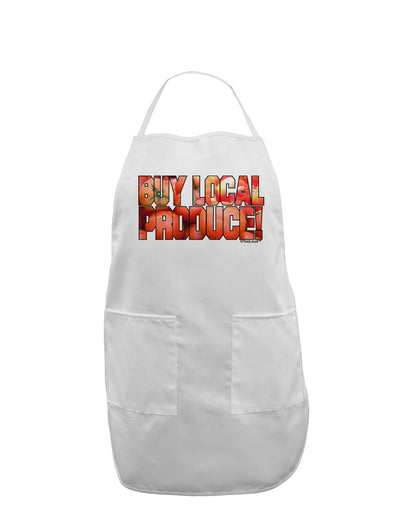 Buy Local Produce Tomatoes Text Adult Apron-Bib Apron-TooLoud-White-One-Size-Davson Sales