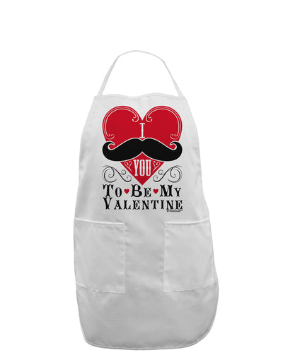 I Mustache You To Be My Valentine Adult Apron-Bib Apron-TooLoud-White-One-Size-Davson Sales