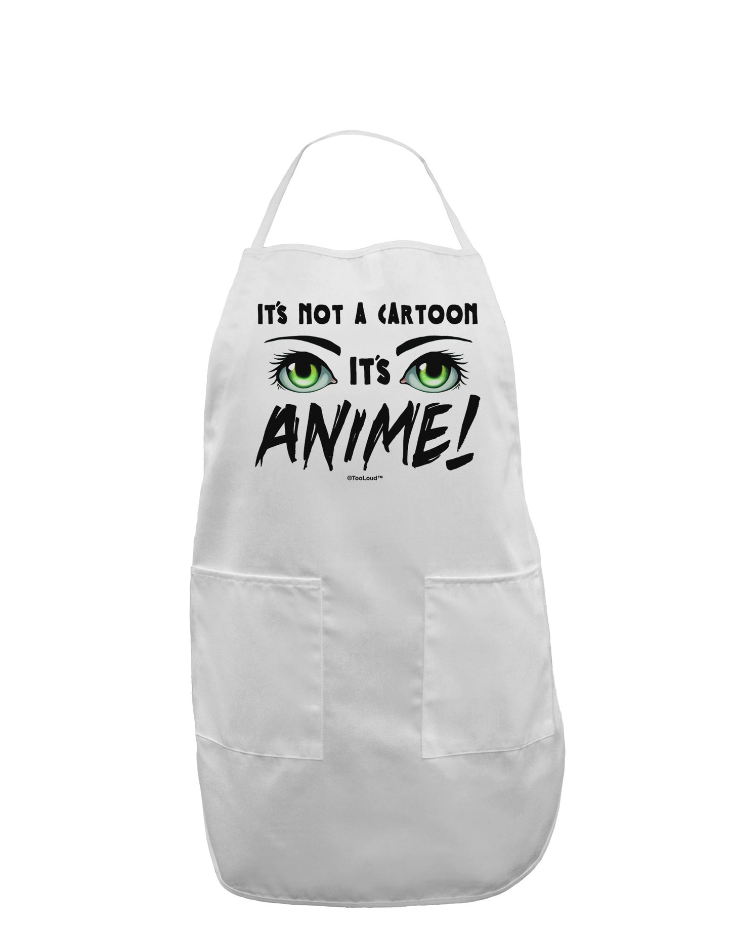 Not A Cartoon Eyes Green Adult Apron-Bib Apron-TooLoud-White-One-Size-Davson Sales