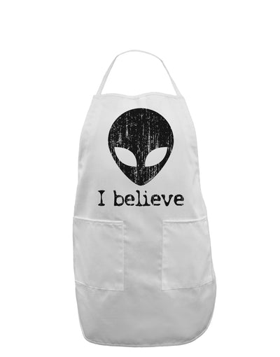 Extraterrestrial - I Believe Distressed Adult Apron by TooLoud-Bib Apron-TooLoud-White-One-Size-Davson Sales