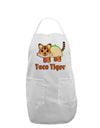 Cute Taco Tiger Text Adult Apron-Bib Apron-TooLoud-White-One-Size-Davson Sales