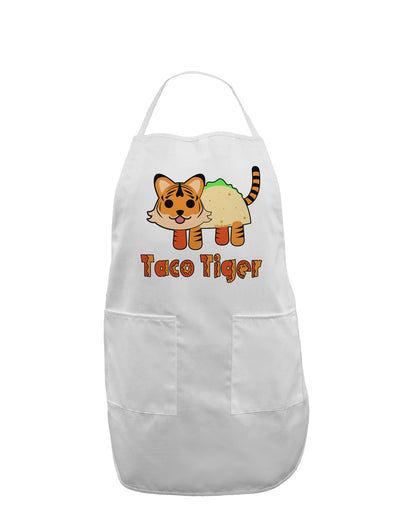 Cute Taco Tiger Text Adult Apron-Bib Apron-TooLoud-White-One-Size-Davson Sales