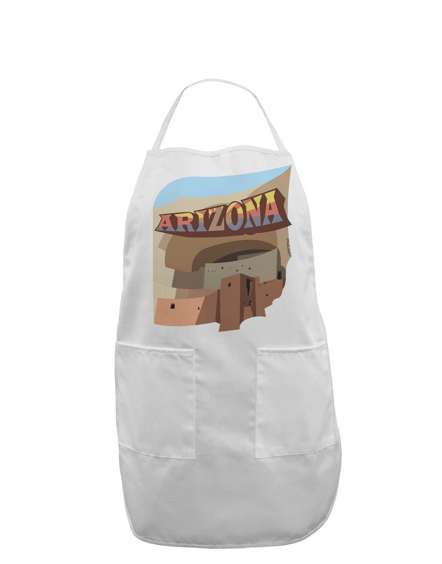 Arizona Montezuma Castle Adult Apron-Bib Apron-TooLoud-White-One-Size-Davson Sales