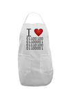 I Heart Binary Data Adult Apron-Bib Apron-TooLoud-White-One-Size-Davson Sales