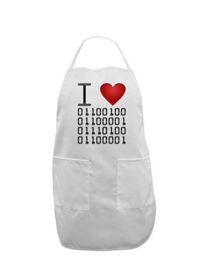 I Heart Binary Data Adult Apron-Bib Apron-TooLoud-White-One-Size-Davson Sales