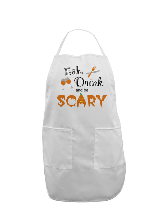 Eat Drink Scary Black Adult Apron-Bib Apron-TooLoud-White-One-Size-Davson Sales