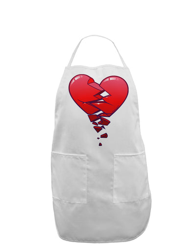 Crumbling Broken Heart Adult Apron by-Bib Apron-TooLoud-White-One-Size-Davson Sales