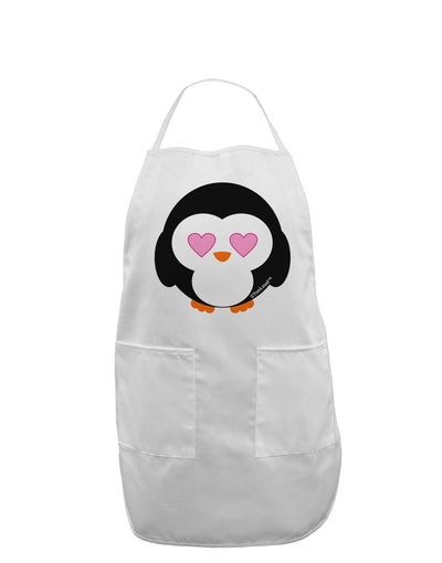 Cute Penguin - Heart Eyes Adult Apron by TooLoud-Bib Apron-TooLoud-White-One-Size-Davson Sales