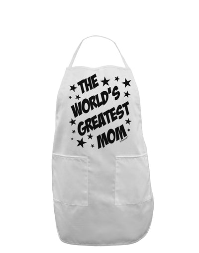 The World's Greatest Mom - Superhero Style Adult Apron by TooLoud-Bib Apron-TooLoud-White-One-Size-Davson Sales