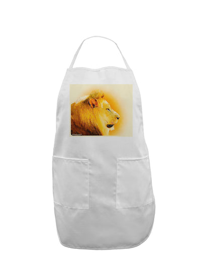 Lion Watercolor 3 Adult Apron-Bib Apron-TooLoud-White-One-Size-Davson Sales