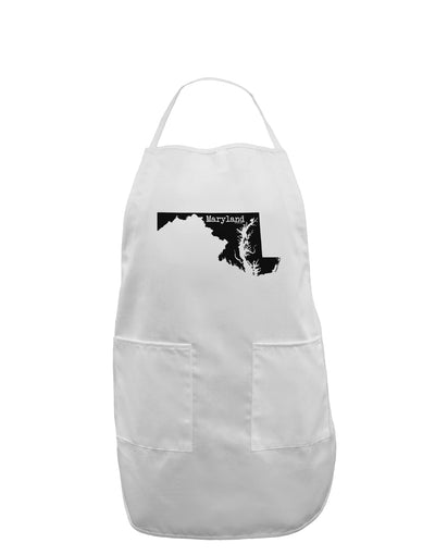 Maryland - United States Shape Adult Apron by TooLoud-Bib Apron-TooLoud-White-One-Size-Davson Sales