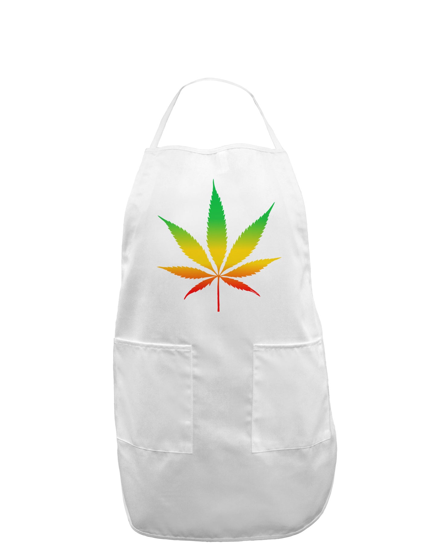 Marijuana Leaf Rastafarian Colors Adult Apron-Bib Apron-TooLoud-White-One-Size-Davson Sales